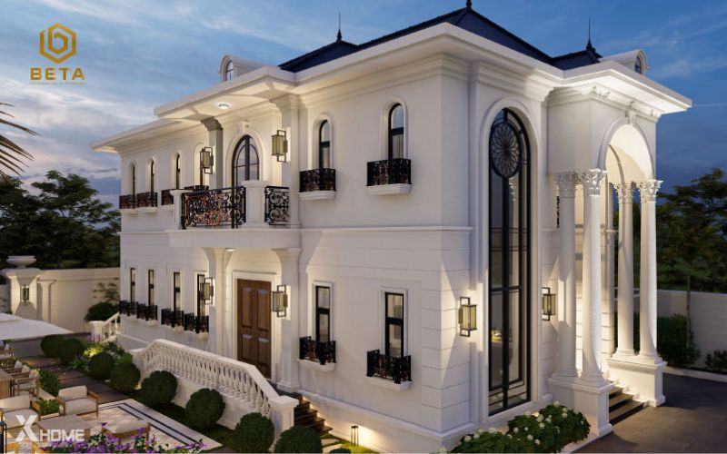 50+ Mẫu thiết kế biệt thự 2 tầng tân cổ điển đẹp, chuẩn Châu Âu