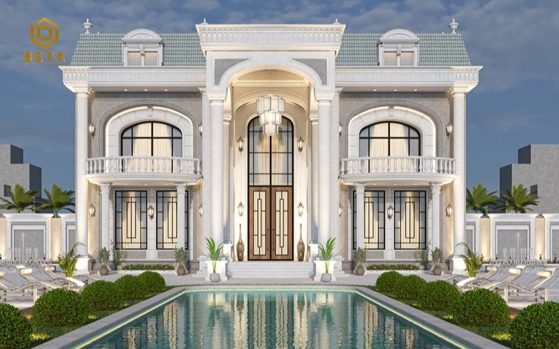 50+ Mẫu thiết kế biệt thự 2 tầng tân cổ điển đẹp, chuẩn Châu Âu