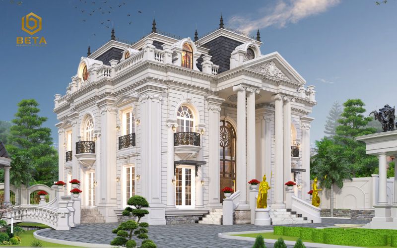 50+ Mẫu thiết kế biệt thự 2 tầng tân cổ điển đẹp, chuẩn Châu Âu