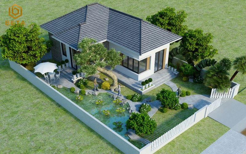 Biệt thự nhà vườn 150m2 có hồ bơi