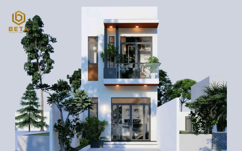 Mẫu thiết kế nhà phố 4x16m 2 tầng có sân sau