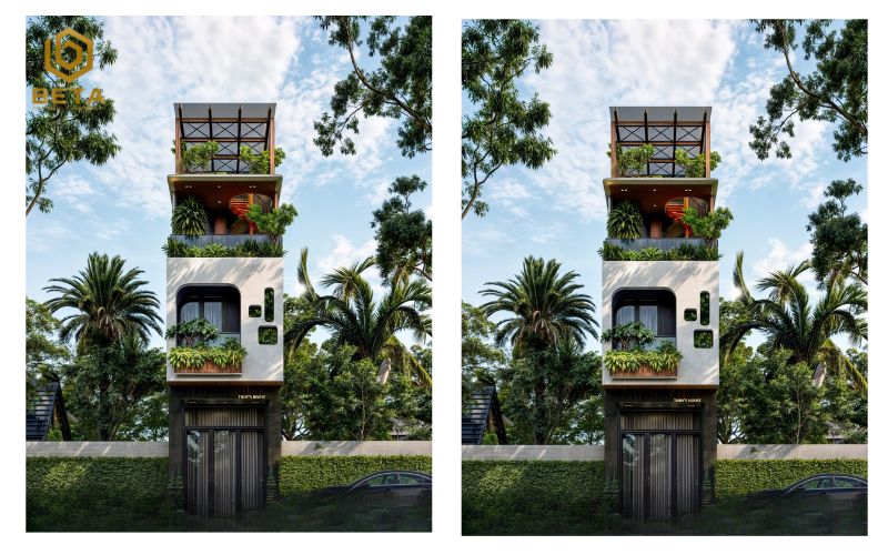 Nhà phố 4x18m kiểu vườn mini