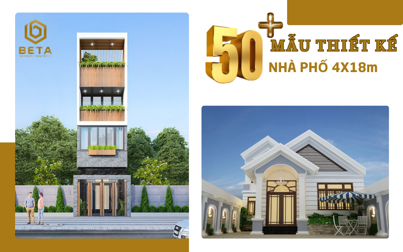 mẫu thiết kế nhà phố 4x18m