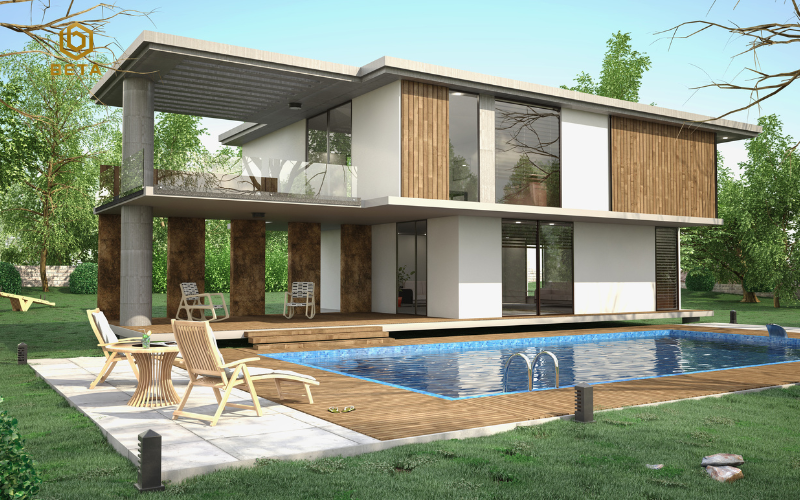 Biệt thự nhà vườn hiện đại tối giản