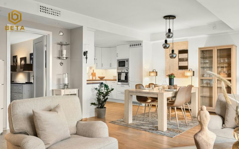 Mẫu thiết kế nội thất nhà vườn phong cách hiện đại tối giản