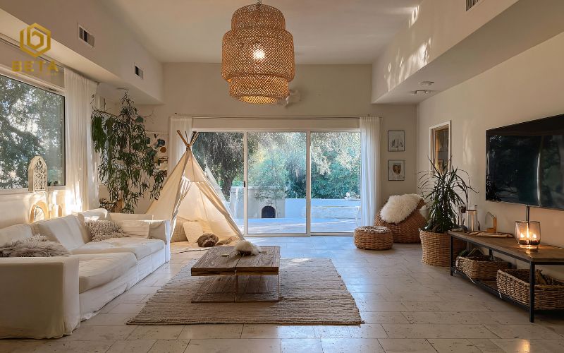 Mẫu thiết kế nội thất nhà vườn phong cách Organic Luxury