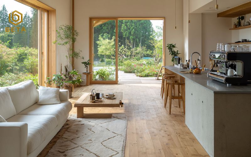 Mẫu thiết kế nội thất nhà vườn phong cách Zen Nhật Bản