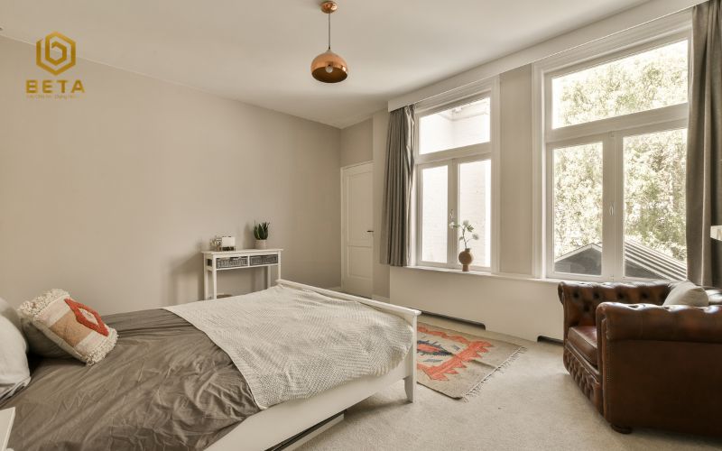 Phòng ngủ biệt thự phong cách ấm áp bán mộc