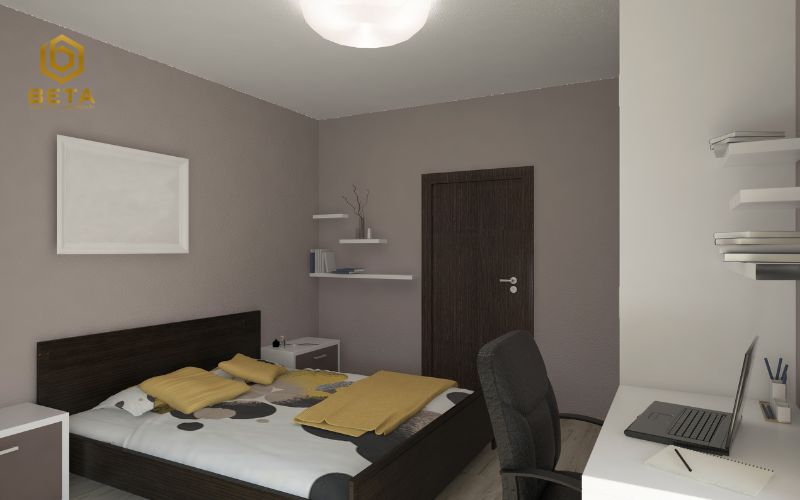 Phòng ngủ biệt thự phong cách nhà gỗ hiện đại ấm áp