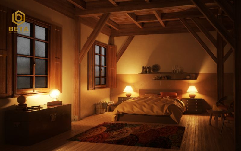 Phòng ngủ biệt thự phong cách hoài niệm cao cấp