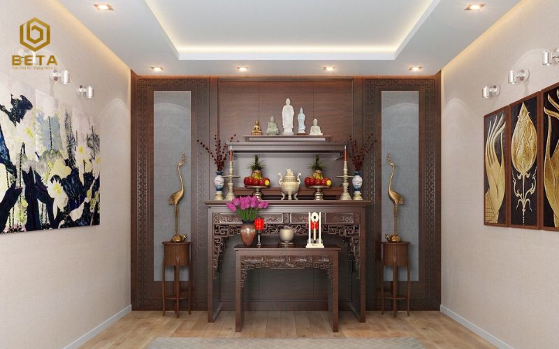 15+ mẫu thiết kế phòng thờ biệt thự sang trọng và chuẩn phong thủy