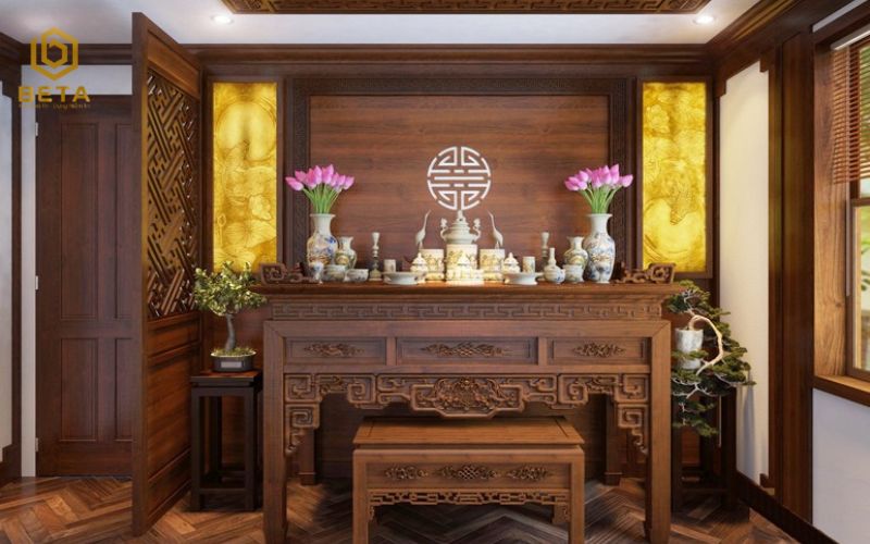 15+ mẫu thiết kế phòng thờ biệt thự sang trọng và chuẩn phong thủy