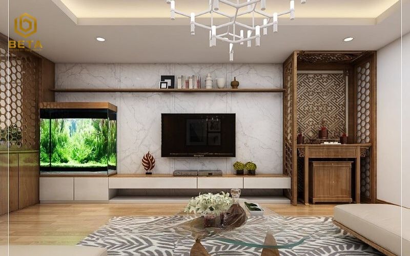 Phòng thờ biệt thự phong cách truyền thống cách tân