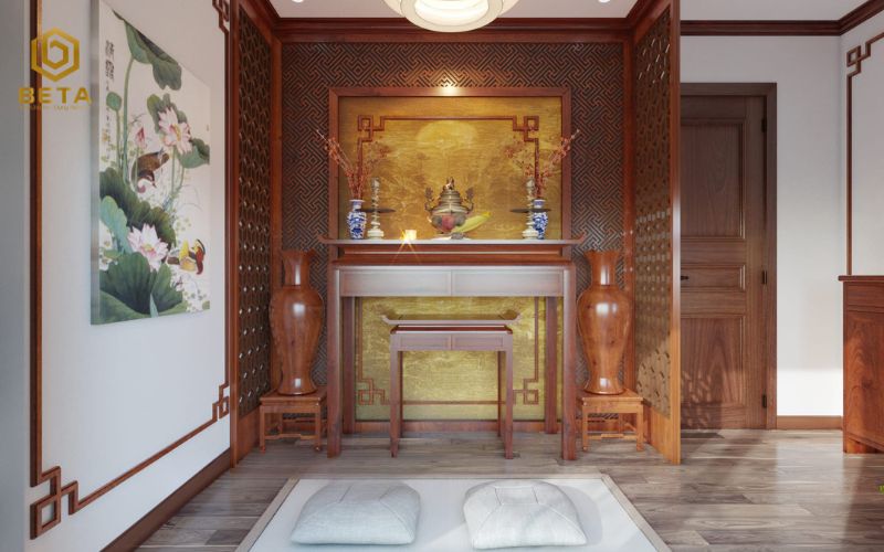 15+ mẫu thiết kế phòng thờ biệt thự sang trọng và chuẩn phong thủy