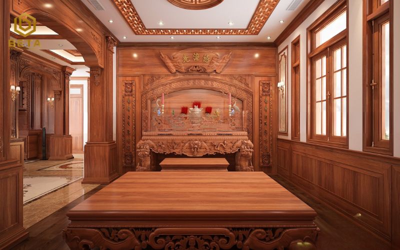 15+ mẫu thiết kế phòng thờ biệt thự sang trọng và chuẩn phong thủy